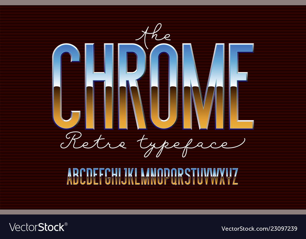 Chrome Metal Alphabet Font