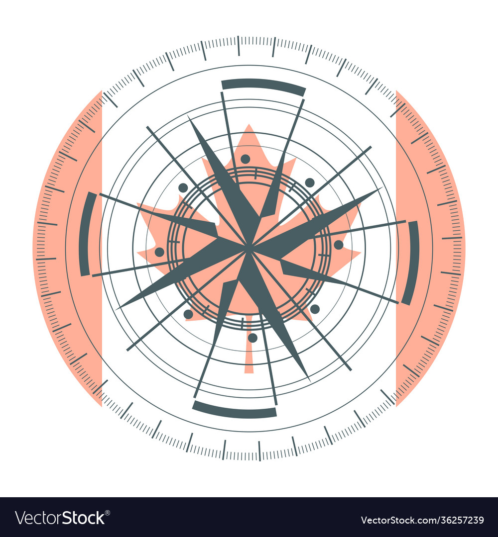 Compass symbol on geometry pattern vector image Compass symbol on geometry pattern