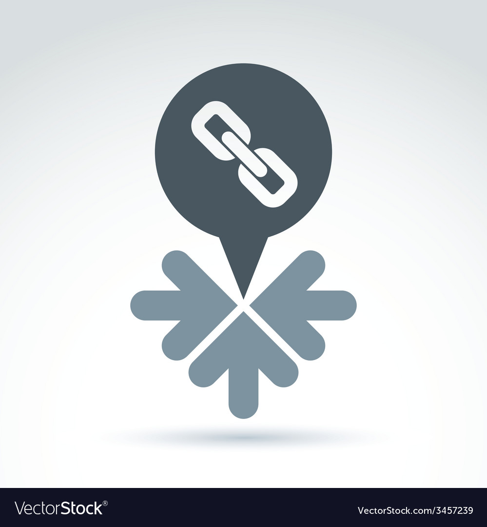 Conceptual connection icon with arrows isolated