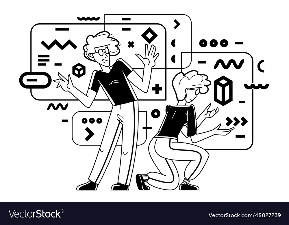 Creative workers doing some job and creating