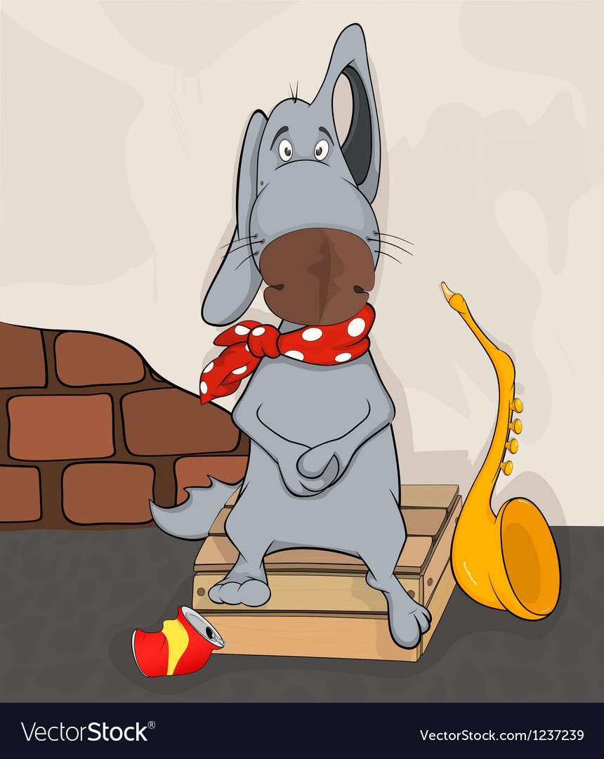 Dog the street musician cartoon