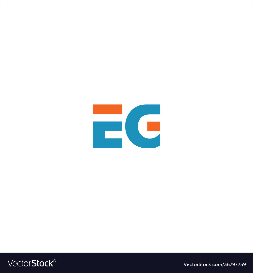 E g letter logo emblem design on black color Vector Image