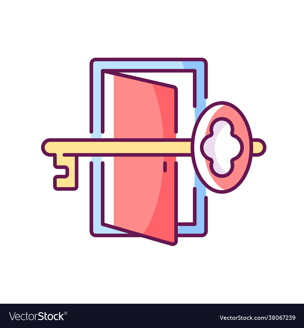 Finding key to get out rgb color icon vector image Finding key to get out rgb color icon