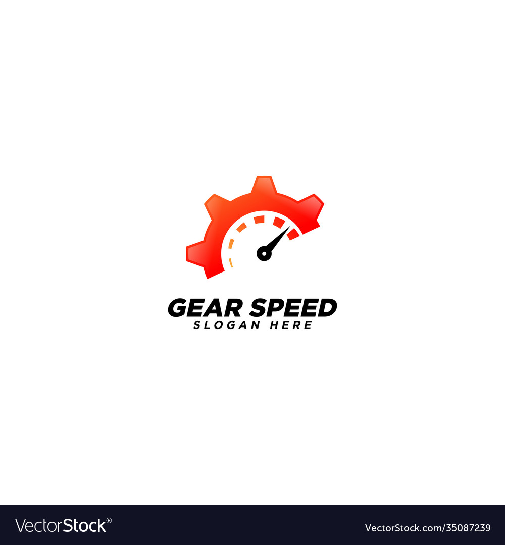 Gear speed logo design template