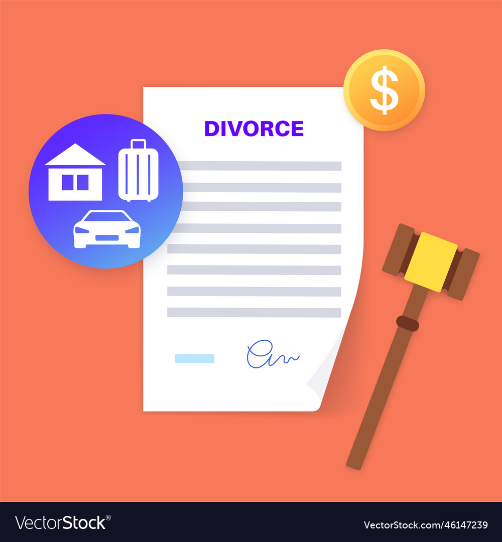 Legal divorce procedure Royalty Free Vector Image