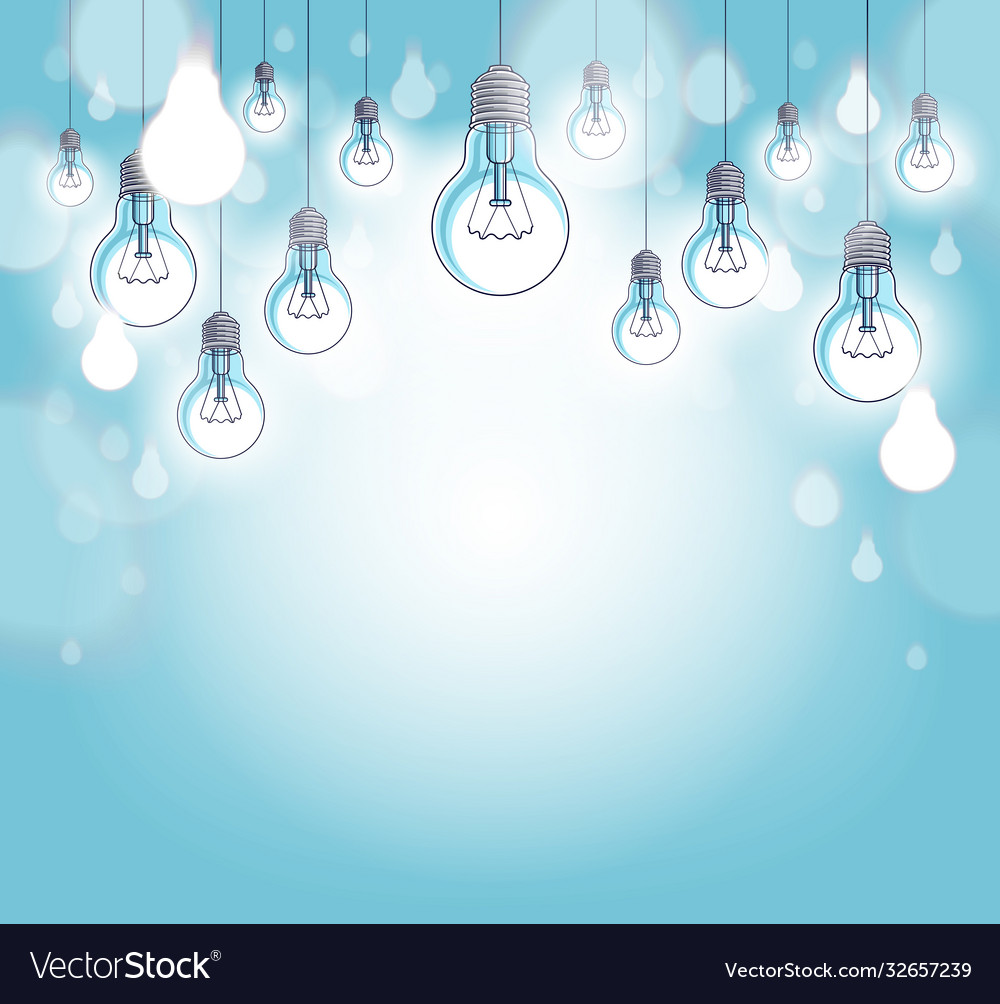 Light bulbs beautiful with single one shining