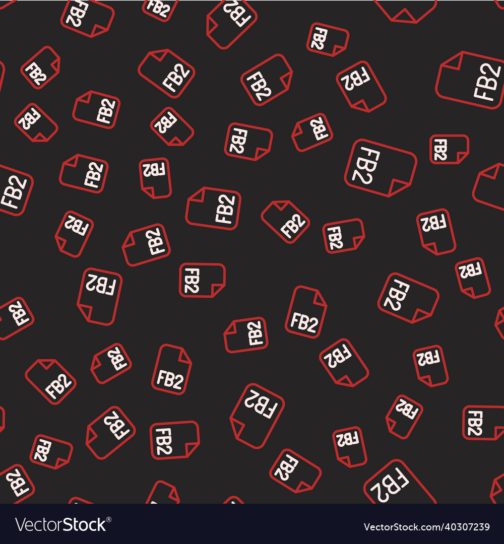 Line fb2 file icon isolated seamless pattern vector image Line fb2 file icon isolated seamless pattern