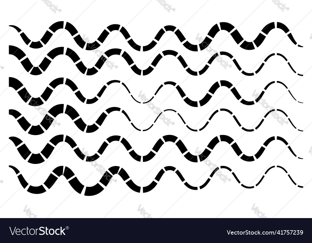 Line stripe element with distorted deformed effect vector image Line stripe element with distorted deformed effect