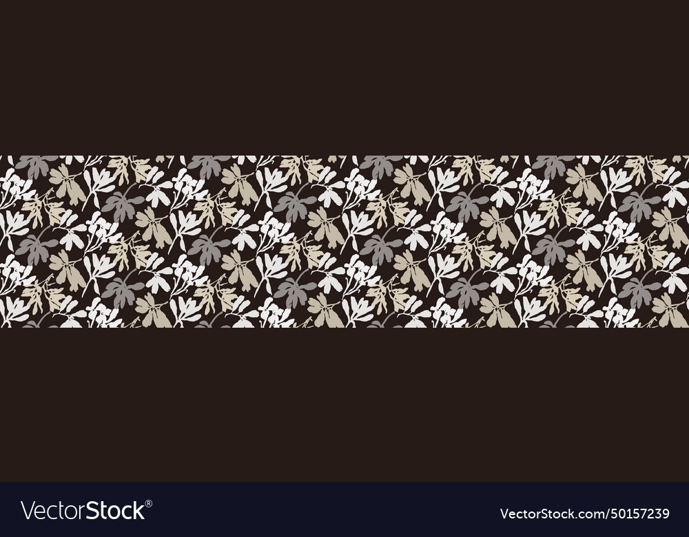 Masculine floral border with organic Royalty Free Vector