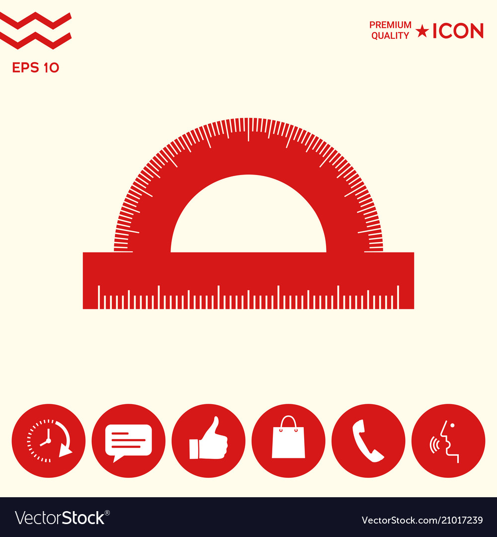 Protractor symbol icon Royalty Free Vector Image