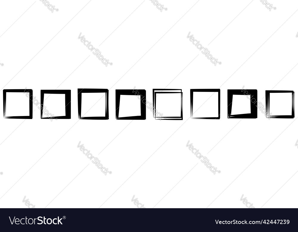 Random square contour frame border element Vector Image Random square contour frame border element