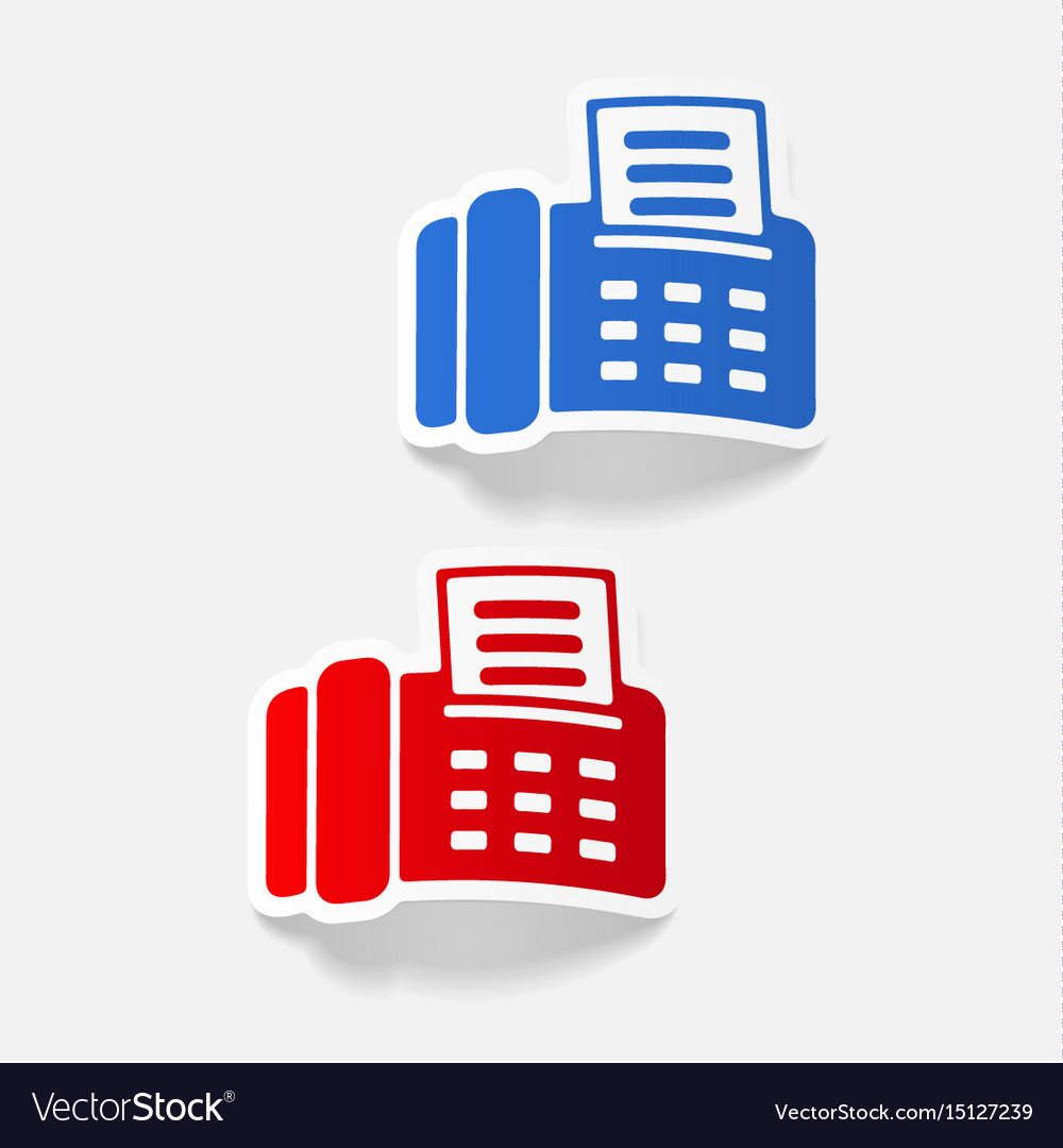 Realistic design element fax