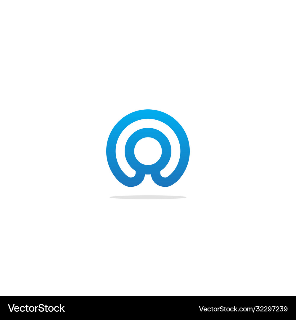 Round line abstract logo Royalty Free Vector Image