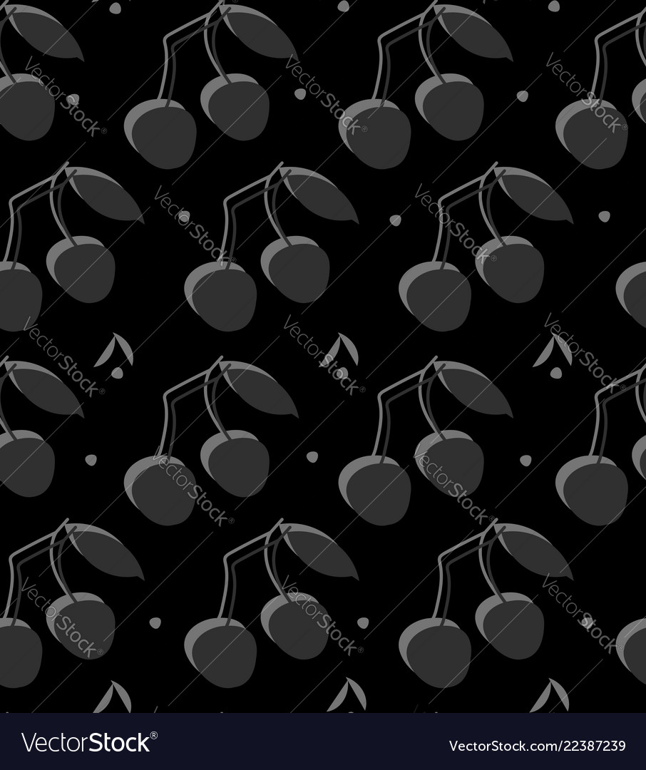 Seamless pattern with double cherry vector image Seamless pattern with double cherry