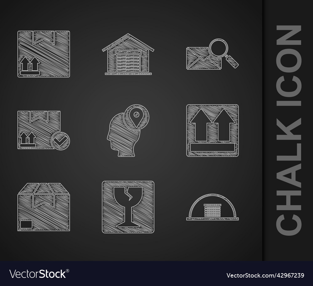 Set delivery man with cardboard boxes fragile vector image Set delivery man with cardboard boxes fragile