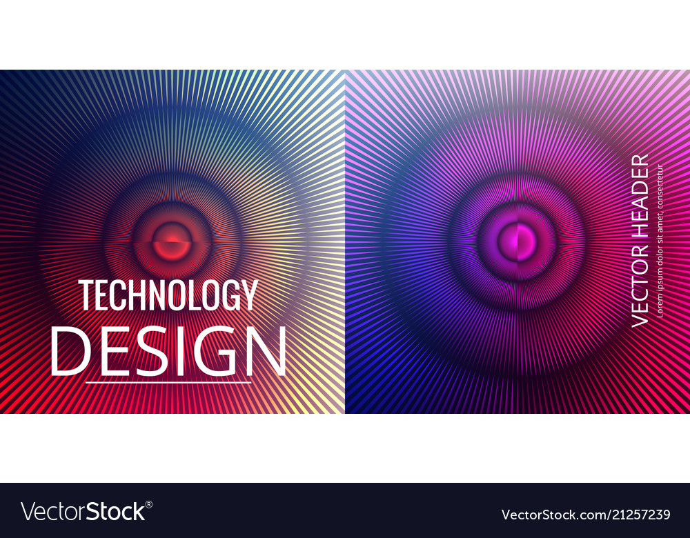 Set of abstract technology web banner