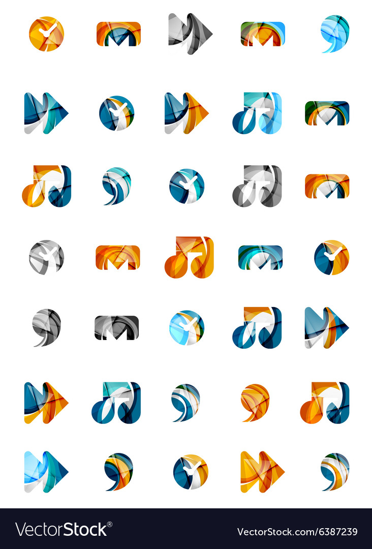 Set of abstract universal web icons business