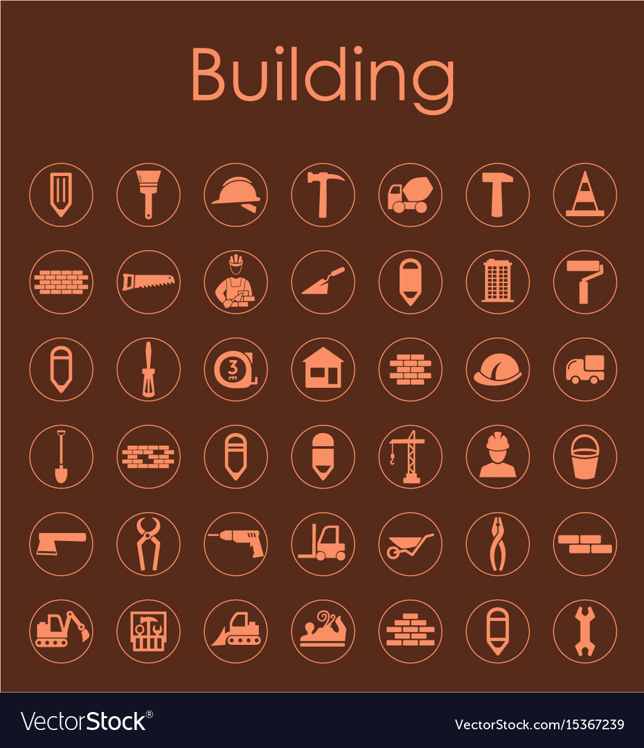 Set of building simple icons