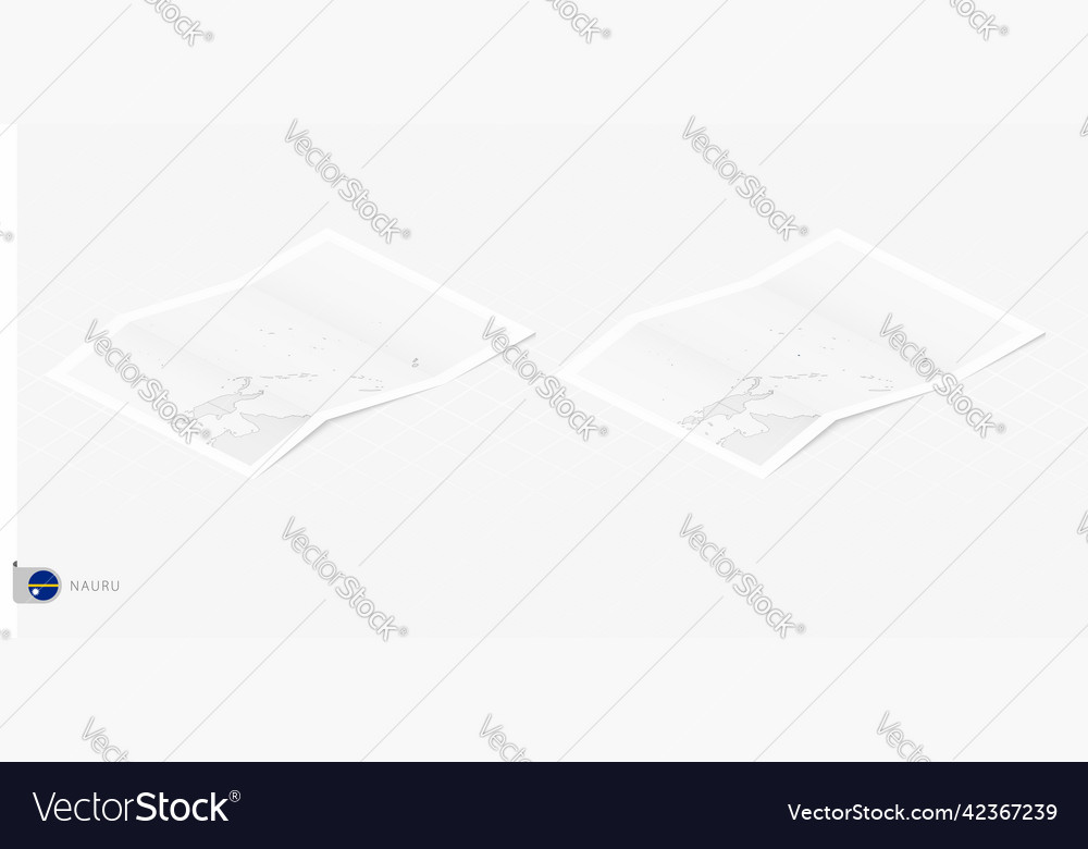 Set of two realistic map nauru with shadow