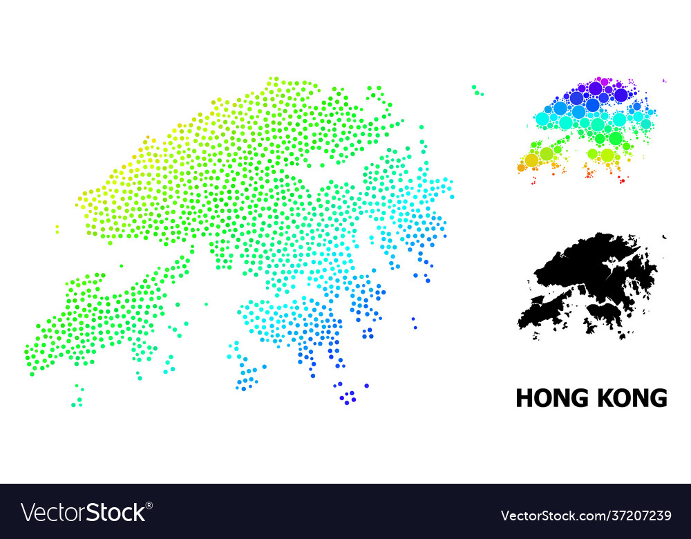 Spectrum dot map hong kong vector image Spectrum dot map hong kong