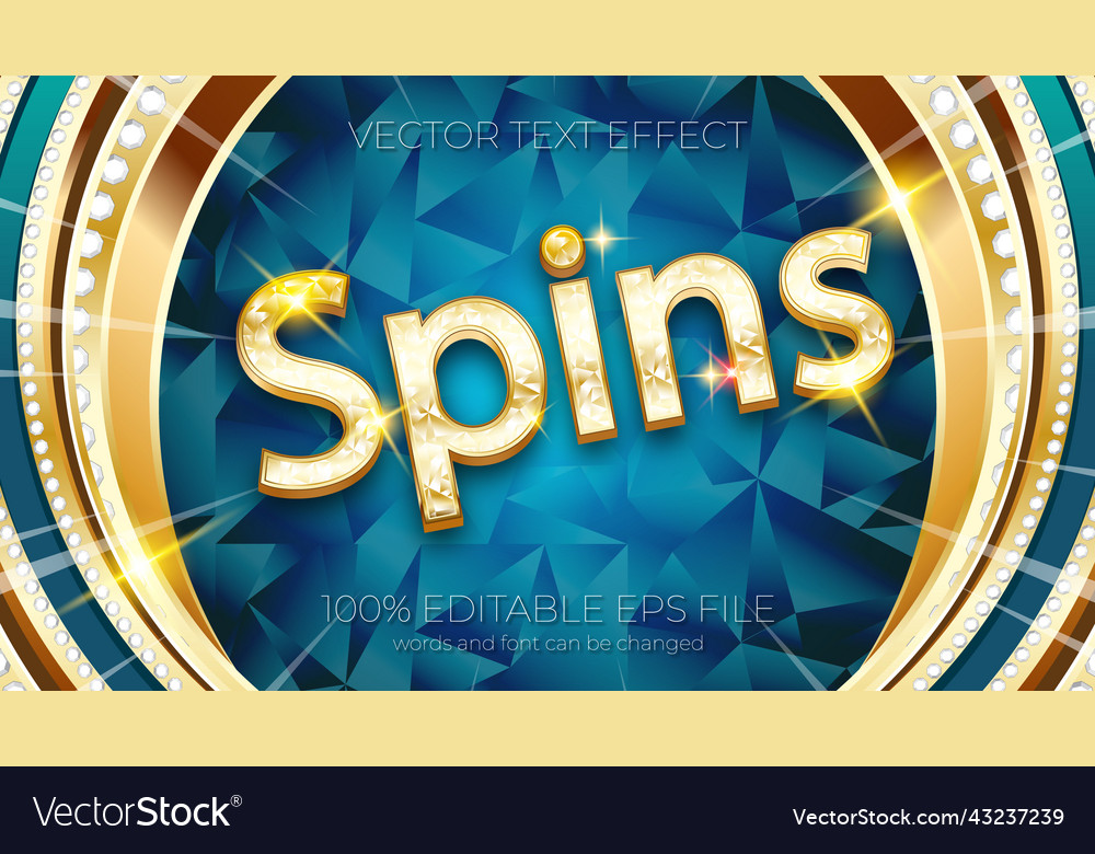 Spins editable text effect style eps