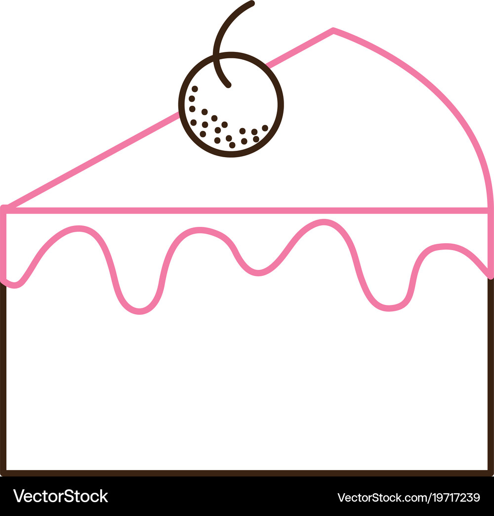 Sweet cake portion icon Royalty Free Vector Image