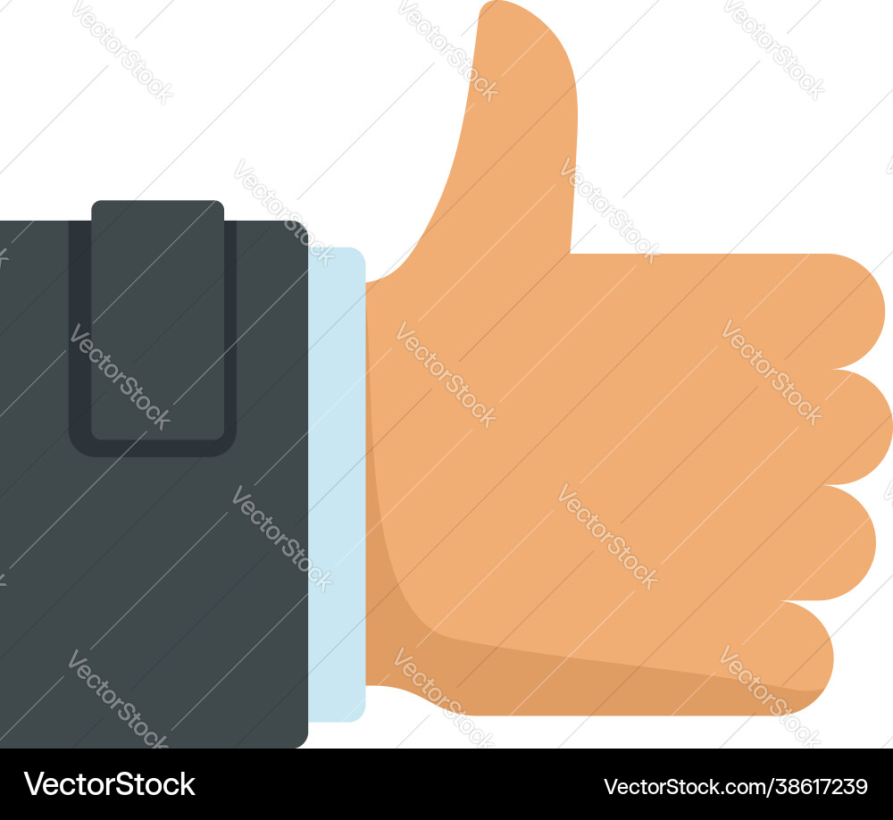Thumb up icon flat isolated Royalty Free Vector Image