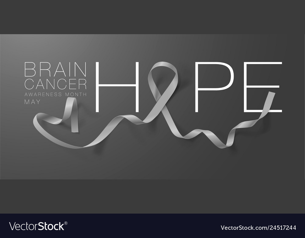 Brain Cancer Awareness Calligraphy Poster Design Vector Image