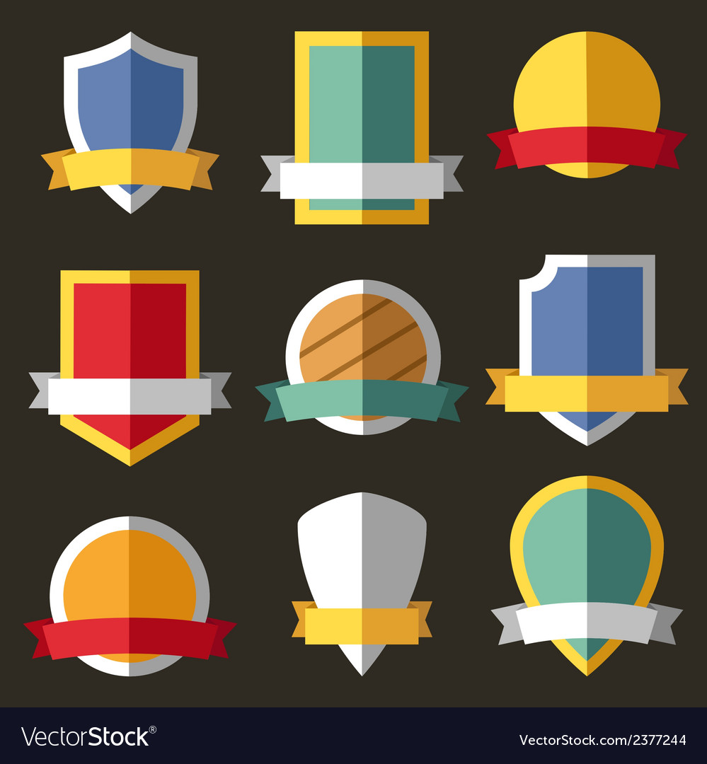 Coats arms shields ribbons Royalty Free Vector Image