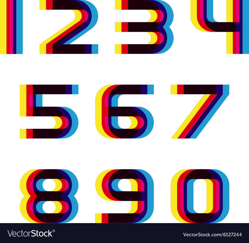 Eps10 distortion blur font numbers