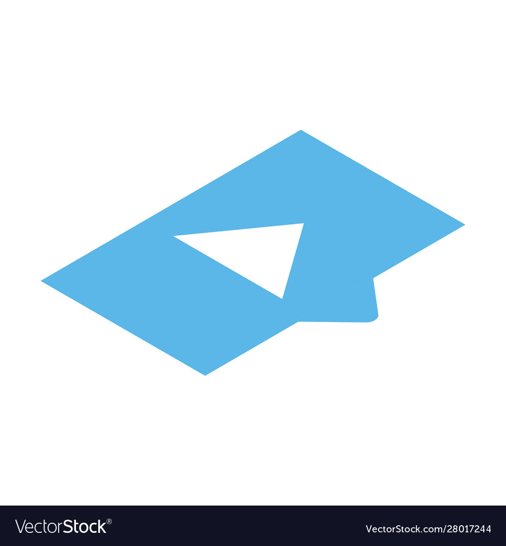 Frame with play button on white background