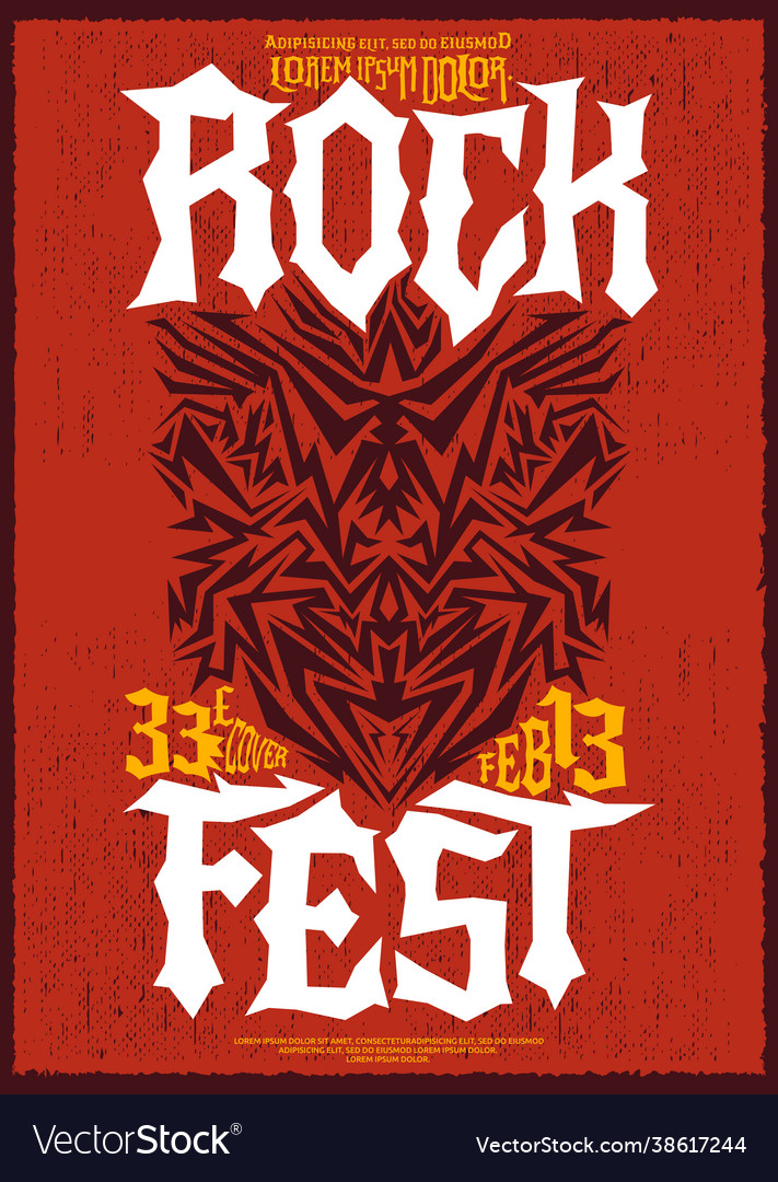 Hardcore rock fest design poster template