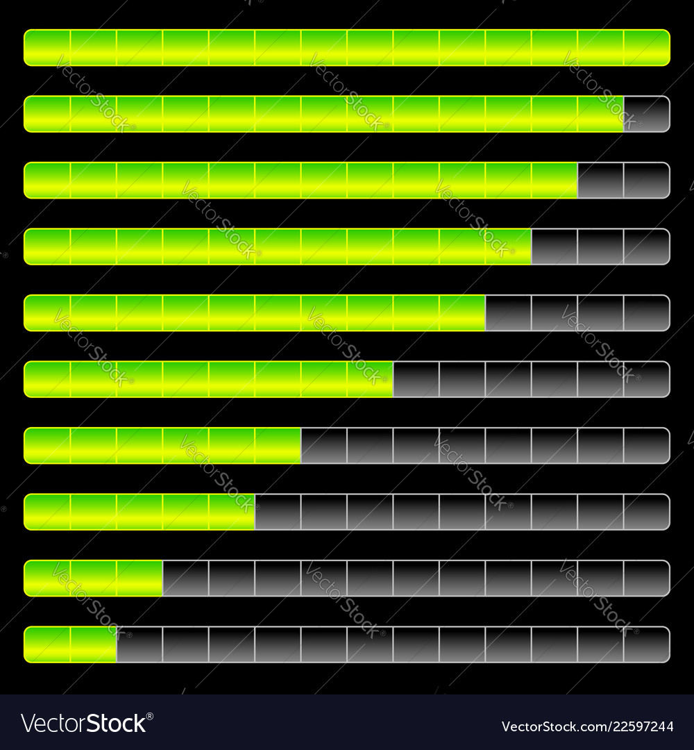 Horizontal progress loading bar templates vector image Horizontal progress loading bar templates