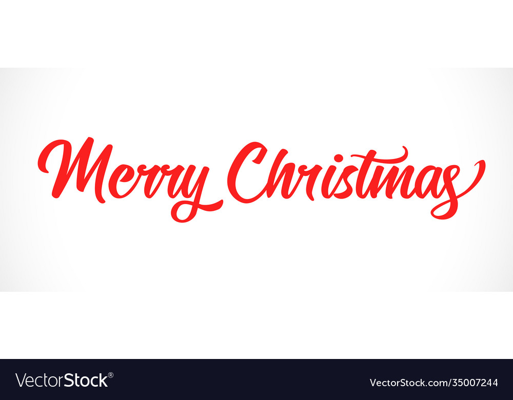 Merry Christmas Hand Lettering Inscription Vector Image