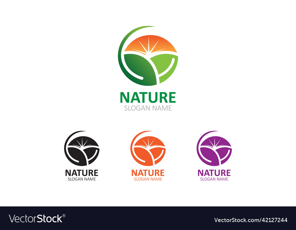 Natur-Logo-Bild grün tropische Blätter Design