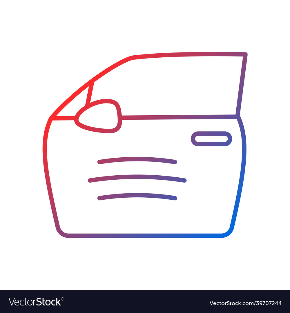 Paint scratch on car gradient linear icon vector image Paint scratch on car gradient linear icon
