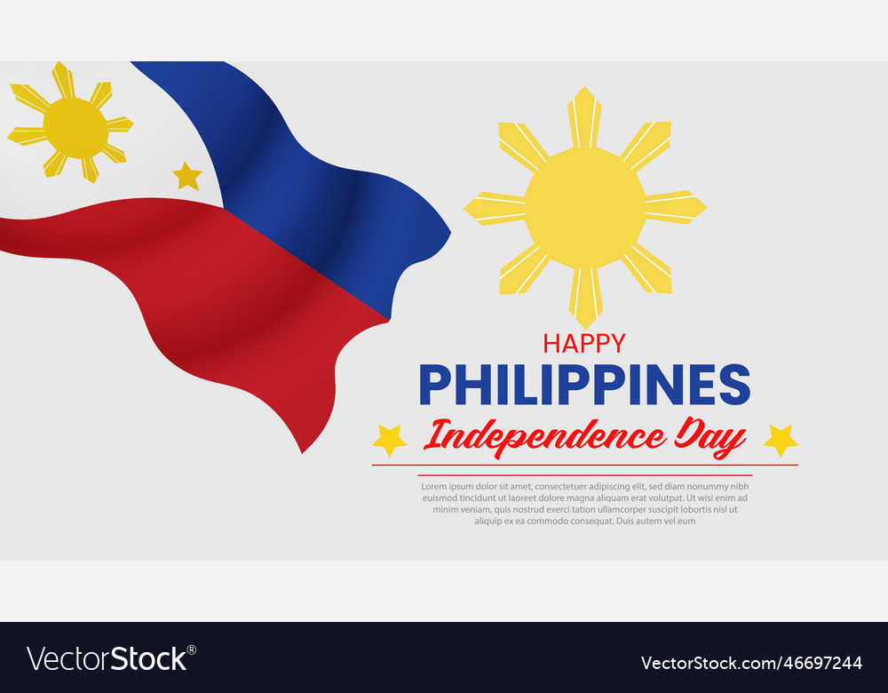 Philippines independence day wishing design web Vector Image