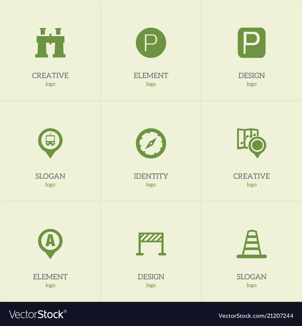 Set of 9 editable direction icons includes vector image Set of 9 editable direction icons includes