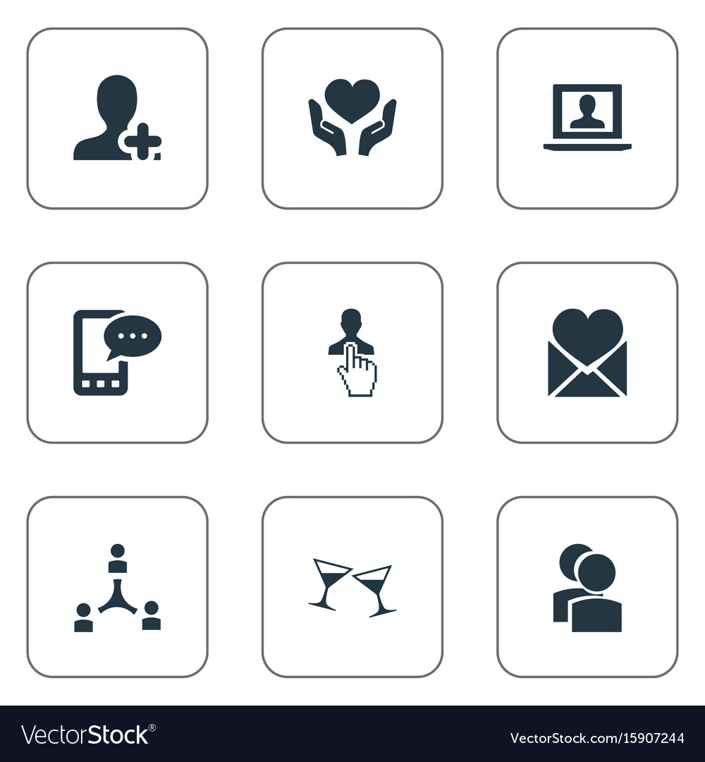 Set of simple fellows icons