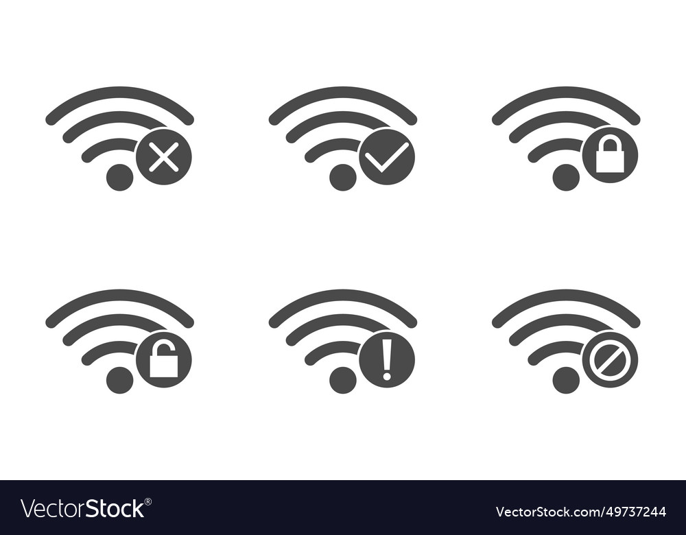 Signal strength wifi icon set collection wireless