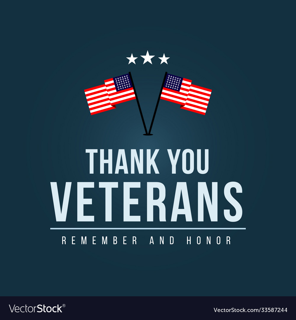 Thank you veterans logo template design Royalty Free Vector