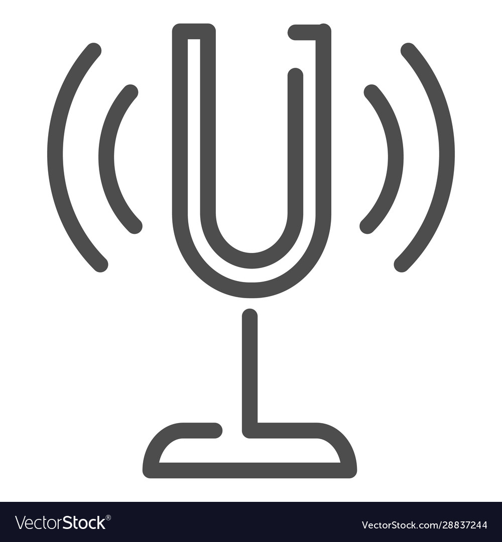 Tuning fork line icon sound tuner