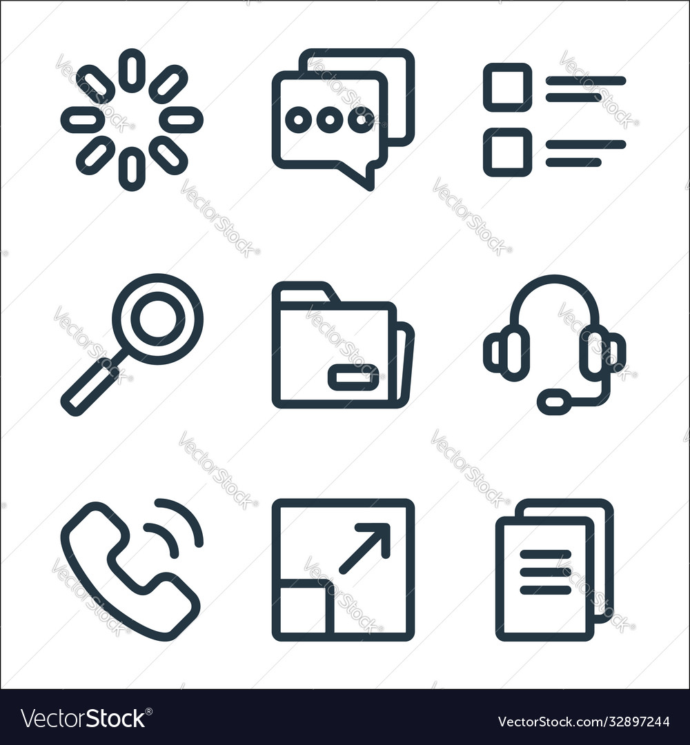 Ui line icons linear set quality