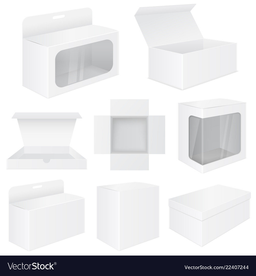 White box set mockups Royalty Free Vector Image