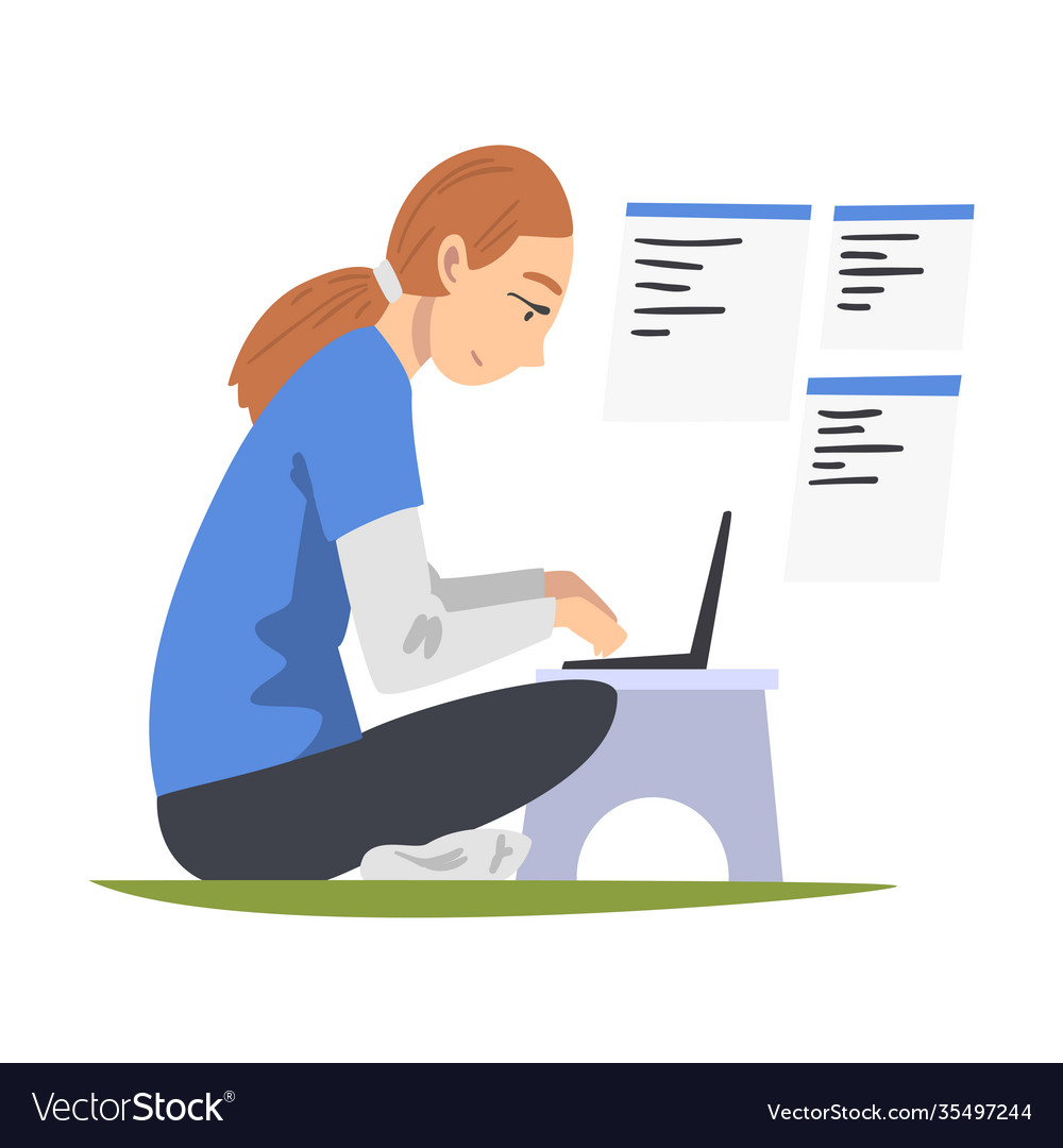 Woman as software developer or programmer engaged Vector Image Woman as software developer or programmer engaged