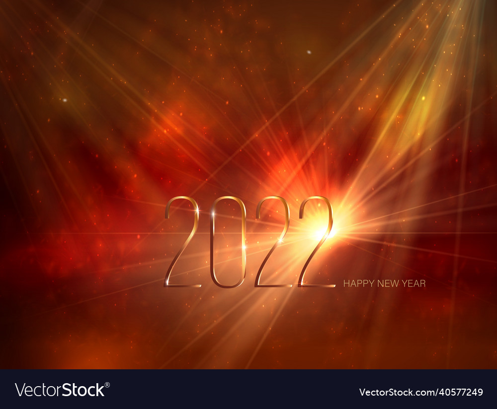 2022 metallic numbers with christmas tree and text vector image 2022 metallic numbers with christmas tree and text