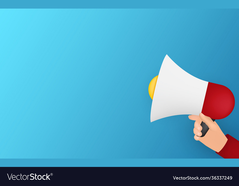 Abstract background with megaphone and copy space
