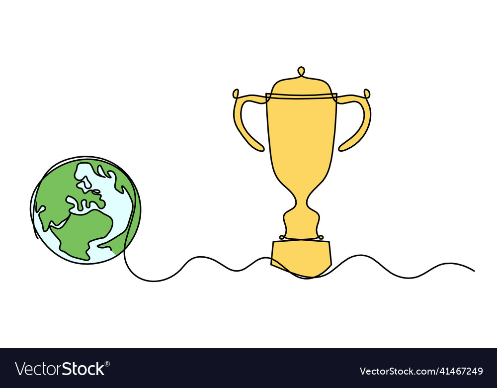 Abstract color cup globe as continuous lines
