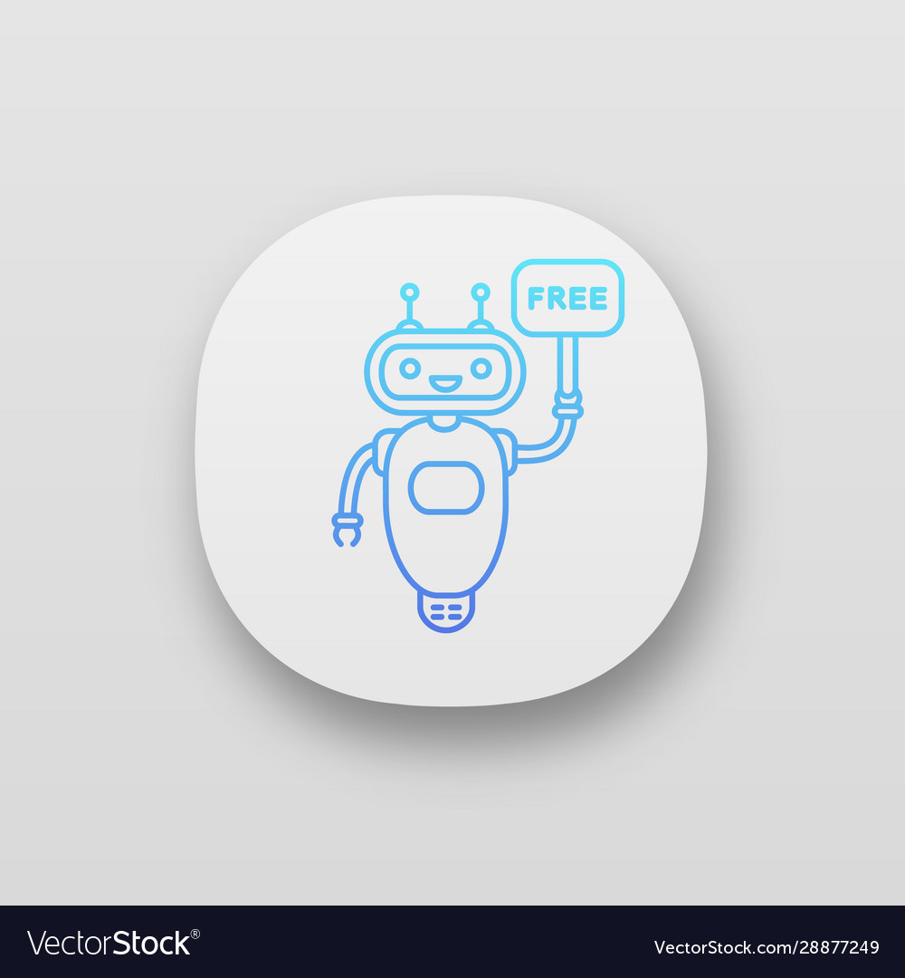 Chatbot with free in speech bubble app icon Vector Image Chatbot with free in speech bubble app icon