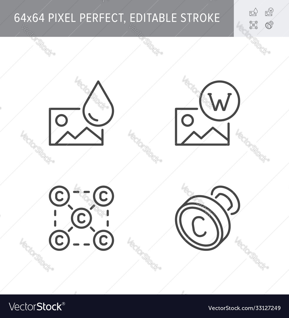 Copyright line icons included Royalty Free Vector Image